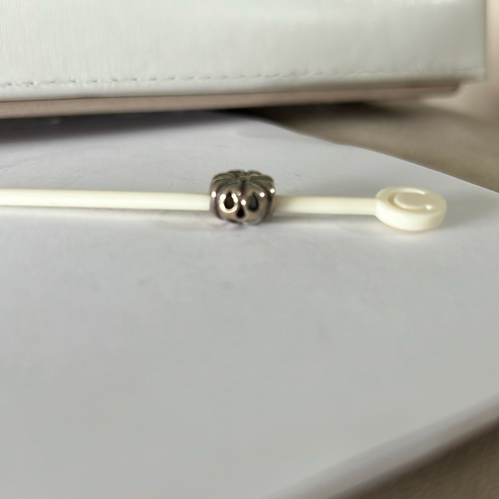 Pumpkin Sterling silver bead
